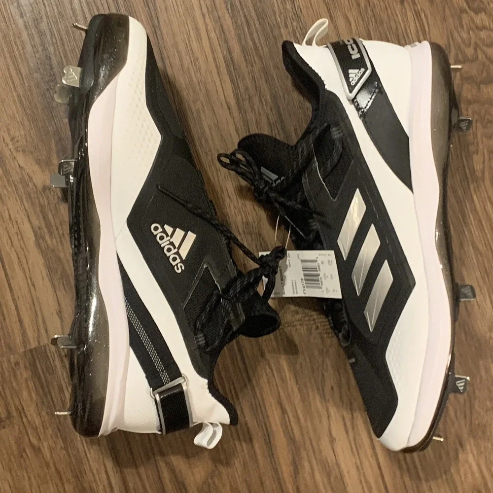 Adidas Icon 7 Boost Black White Metal Baseball Cleats Men's Size 13 FY4178